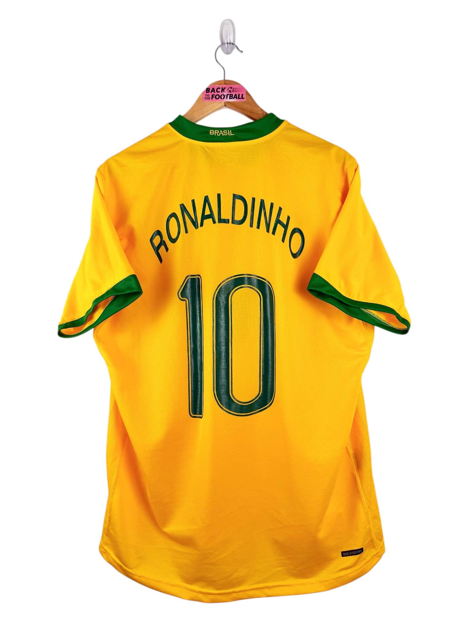 maillot vintage domicile Brésil 2006 floqué Ronaldinho #10