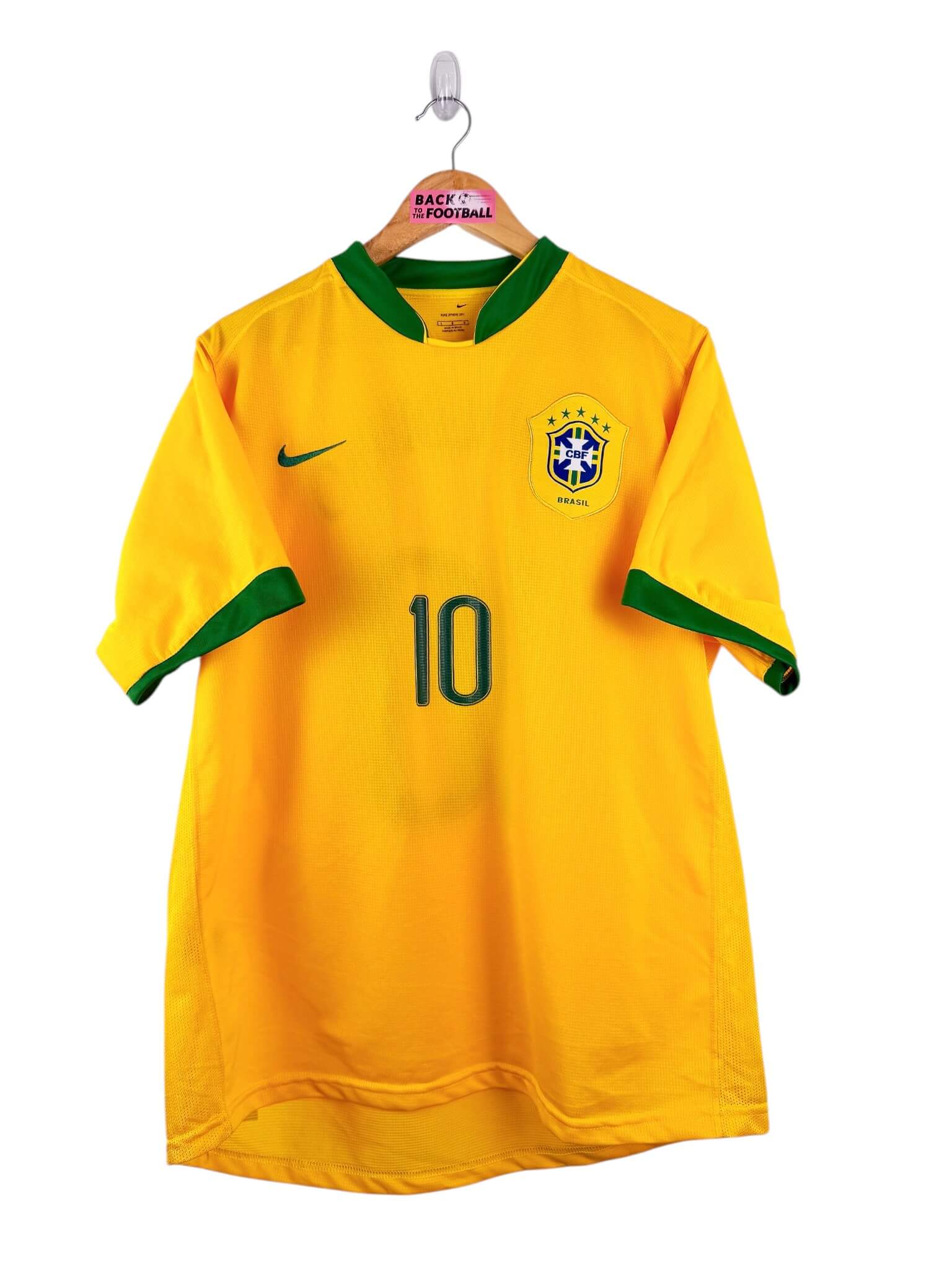maillot vintage domicile Brésil 2006 floqué Ronaldinho #10