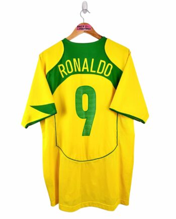 maillot vintage domicile Brésil 2004 floqué Ronaldo #9