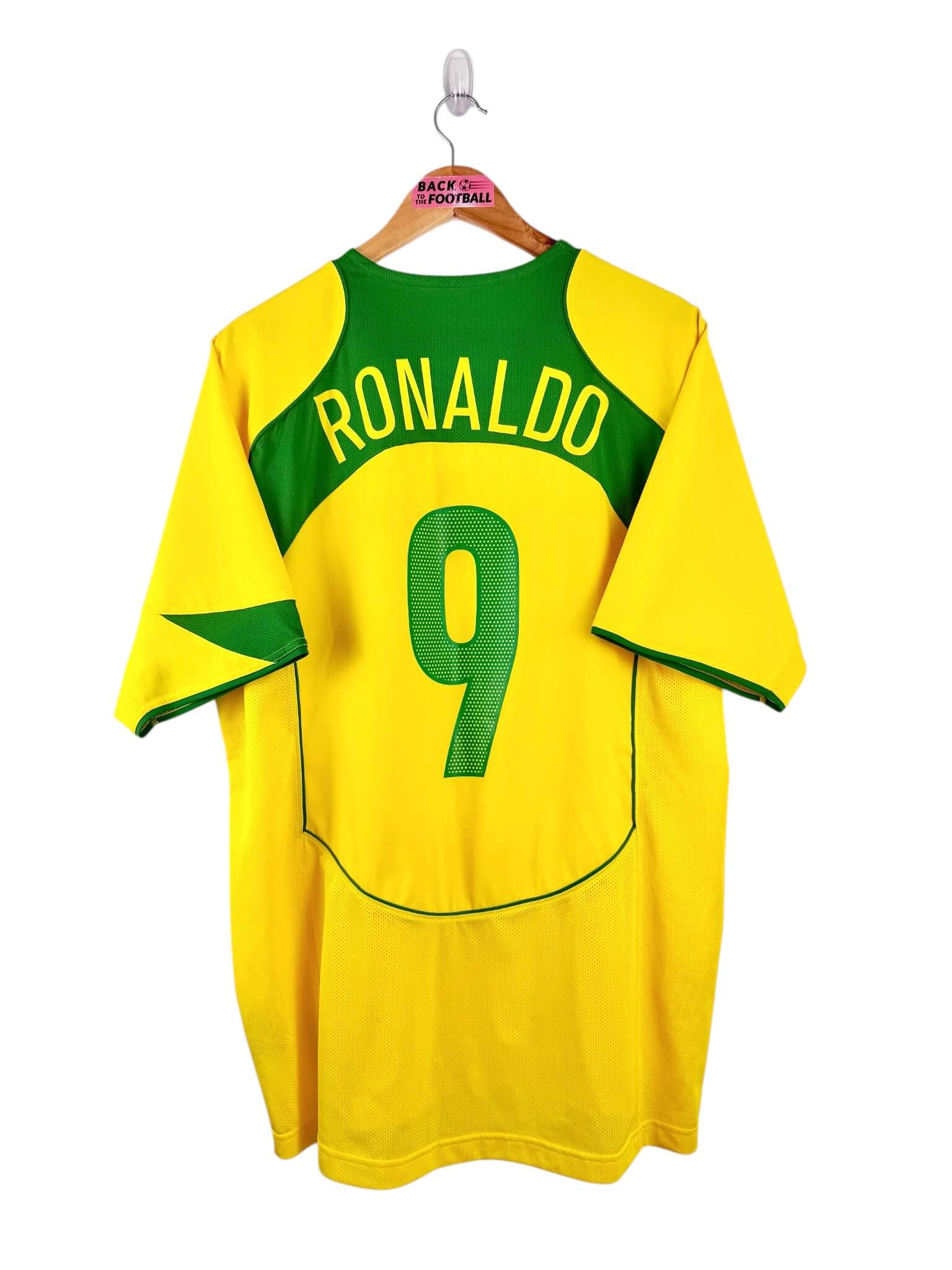 maillot vintage domicile Brésil 2004 floqué Ronaldo #9