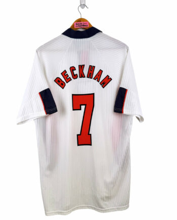 maillot vintage domicile Angleterre 1998 floqué Beckham #7