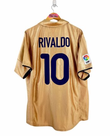 maillot vintage extérieur Barcelone 2001/2003 floqué Rivaldo #10