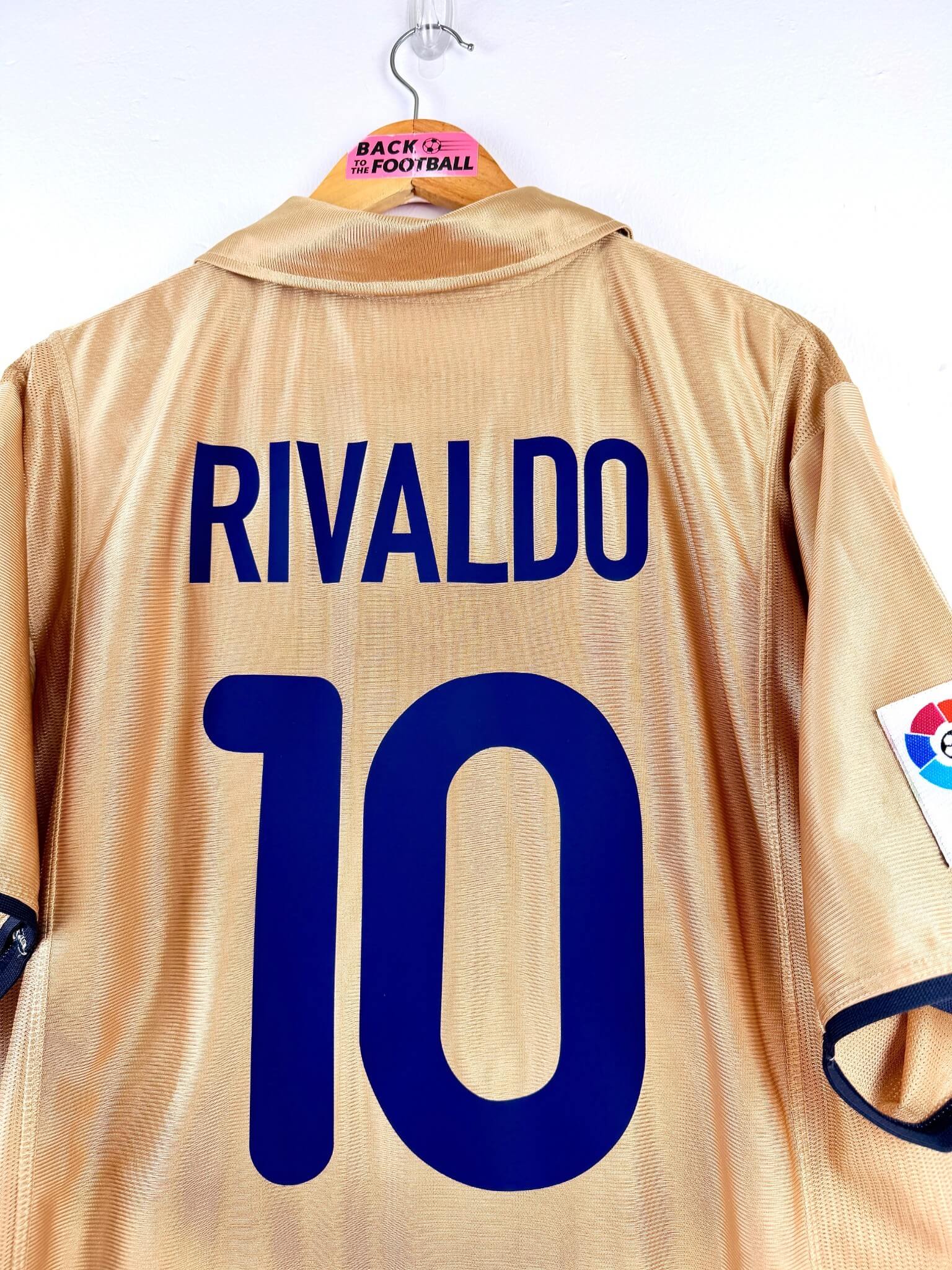 maillot vintage extérieur Barcelone 2001/2003 floqué Rivaldo #10