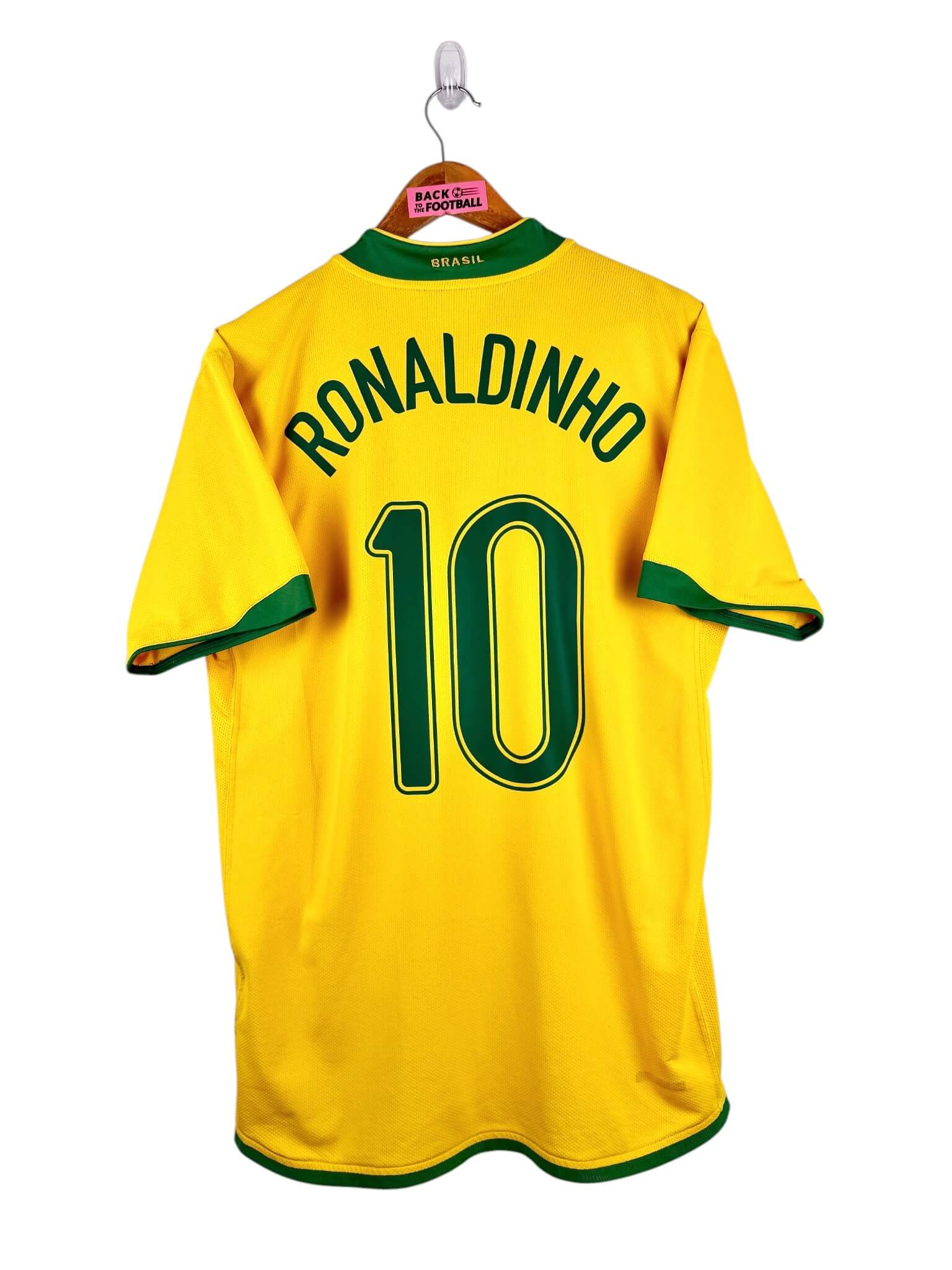 maillot vintage domicile Brésil 2006 floqué Ronaldinho #10