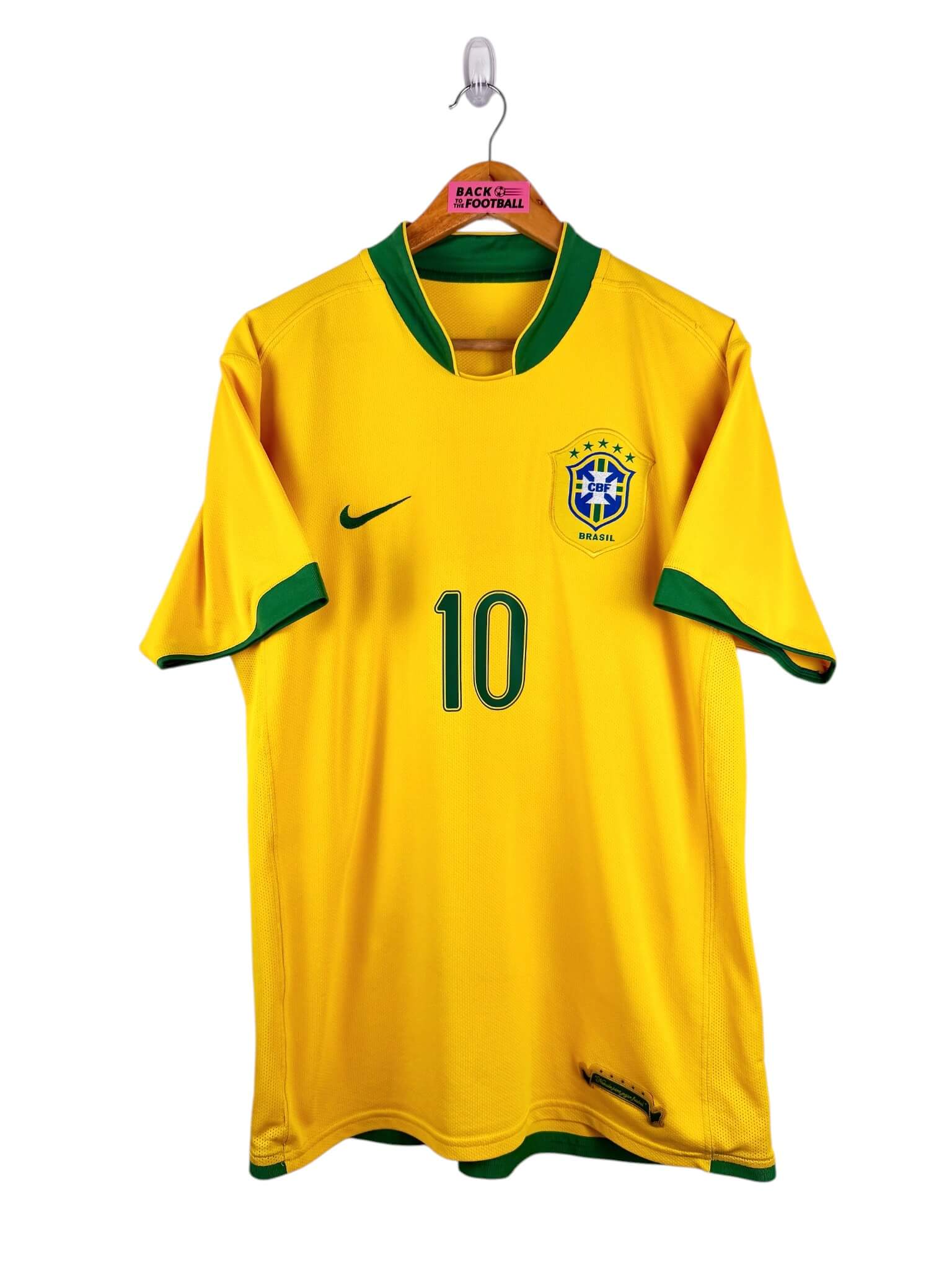 maillot vintage domicile Brésil 2006 floqué Ronaldinho #10