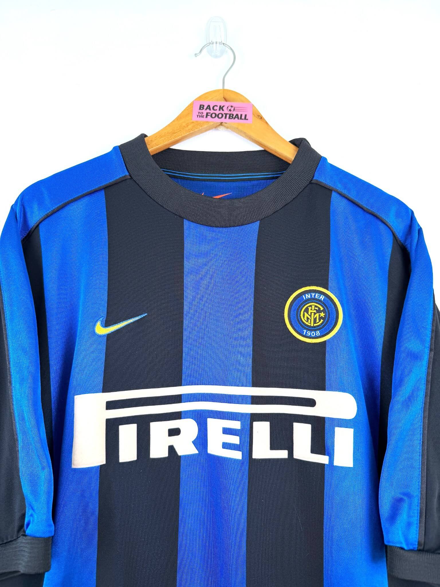 maillot vintage domicile Inter Milan 1999/2000 floqué Ronaldo #9