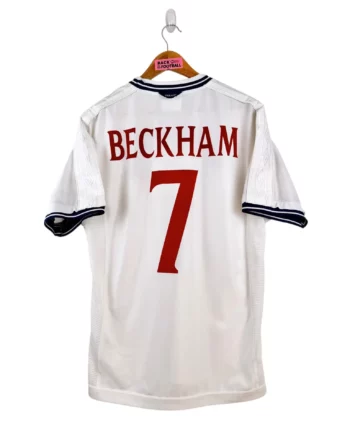 maillot vintage domicile Angleterre 1999/2001 floqué Beckham #7