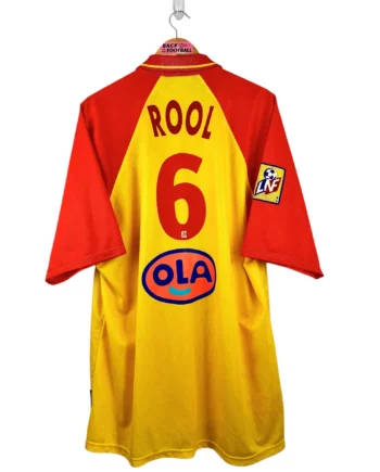 maillot vintage domicile RC Lens 1998/1999 porté (match worn) ou préparé (match issue) pour Rool #6
