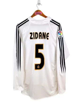 maillot vintage domicile Real Madrid 2004/2005 manches longues floqué Zidane #5