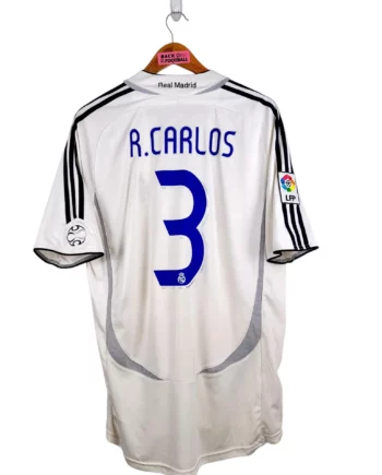 maillot vintage domicile Real Madrid 2006/2007 floqué R. Carlos #3