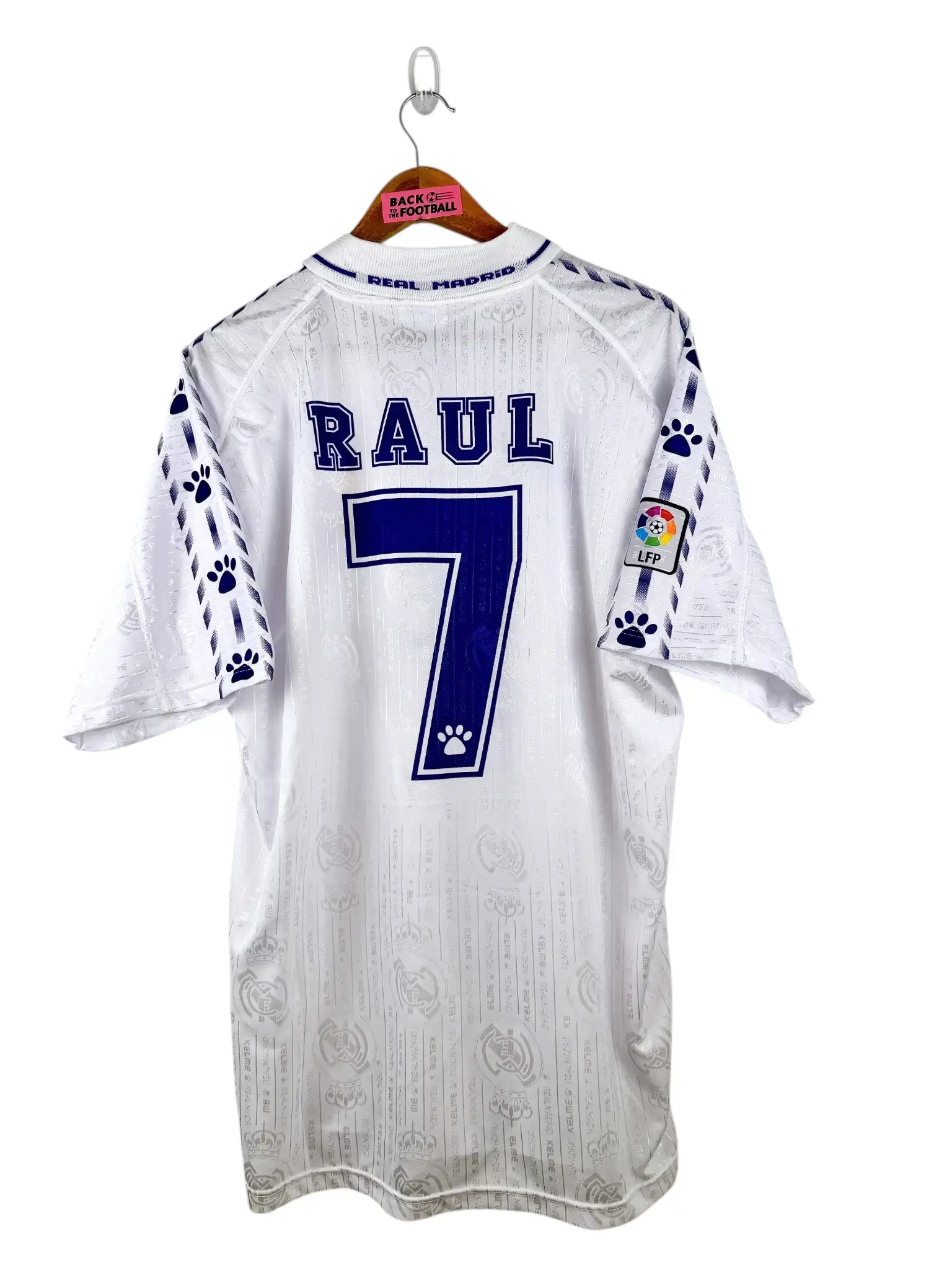 maillot vintage domicile Real Madrid 1996/1997 floqué Raul #7