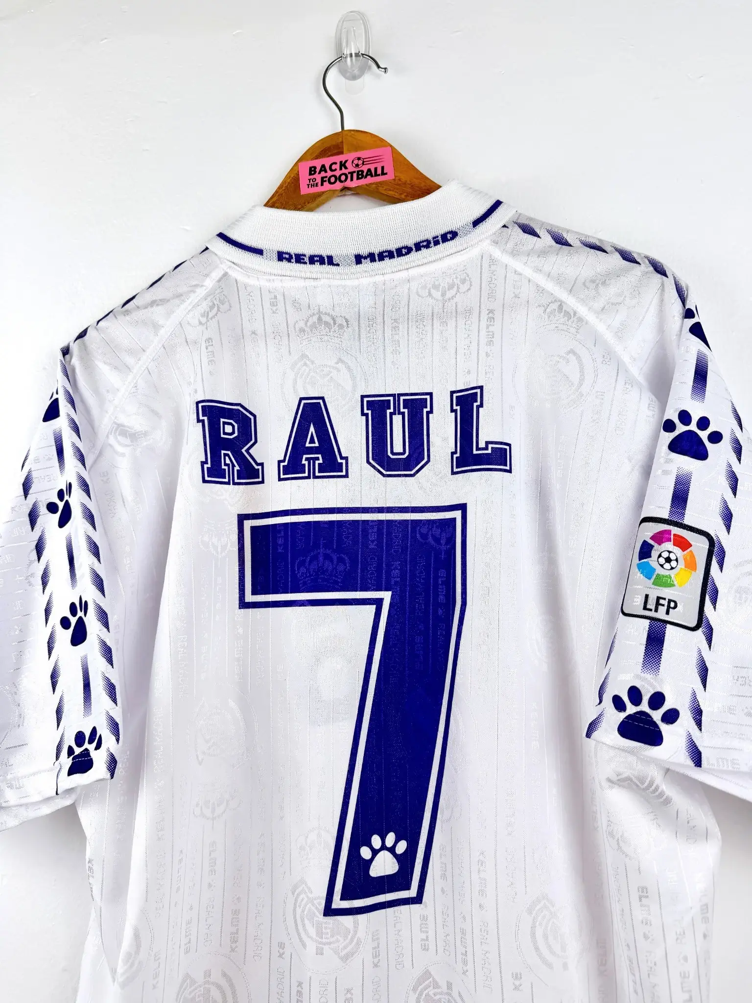 maillot vintage domicile Real Madrid 1996/1997 floqué Raul #7