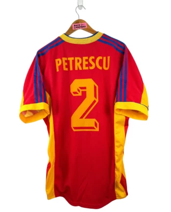 maillot vintage extérieur Roumanie 1998 floqué Petrescu #2