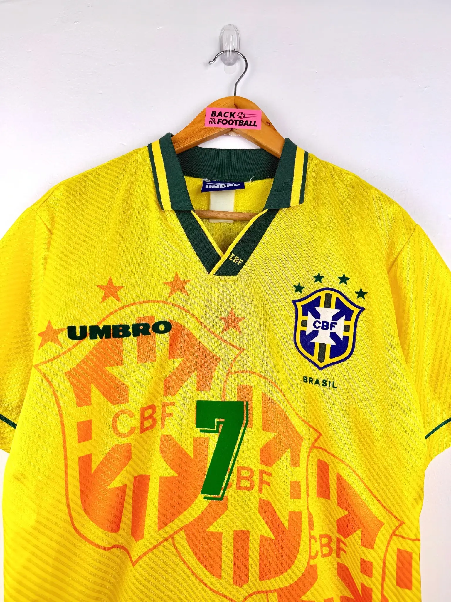 maillot vintage domicile Brésil 1994 floqué Bebeto #7
