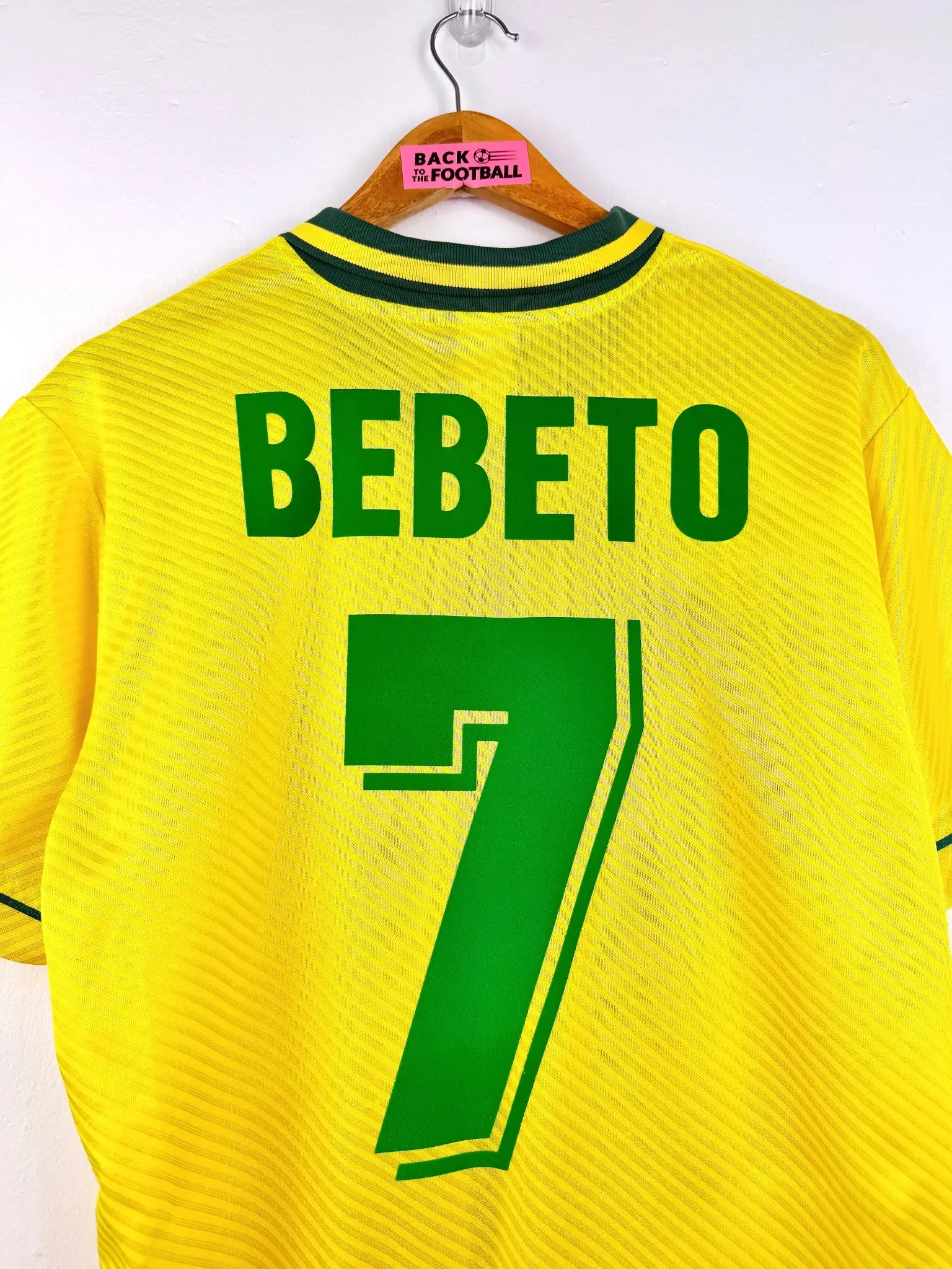maillot vintage domicile Brésil 1994 floqué Bebeto #7