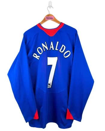 maillot vintage extérieur Manchester United 2005/2006 manches longues floqué Ronaldo #7