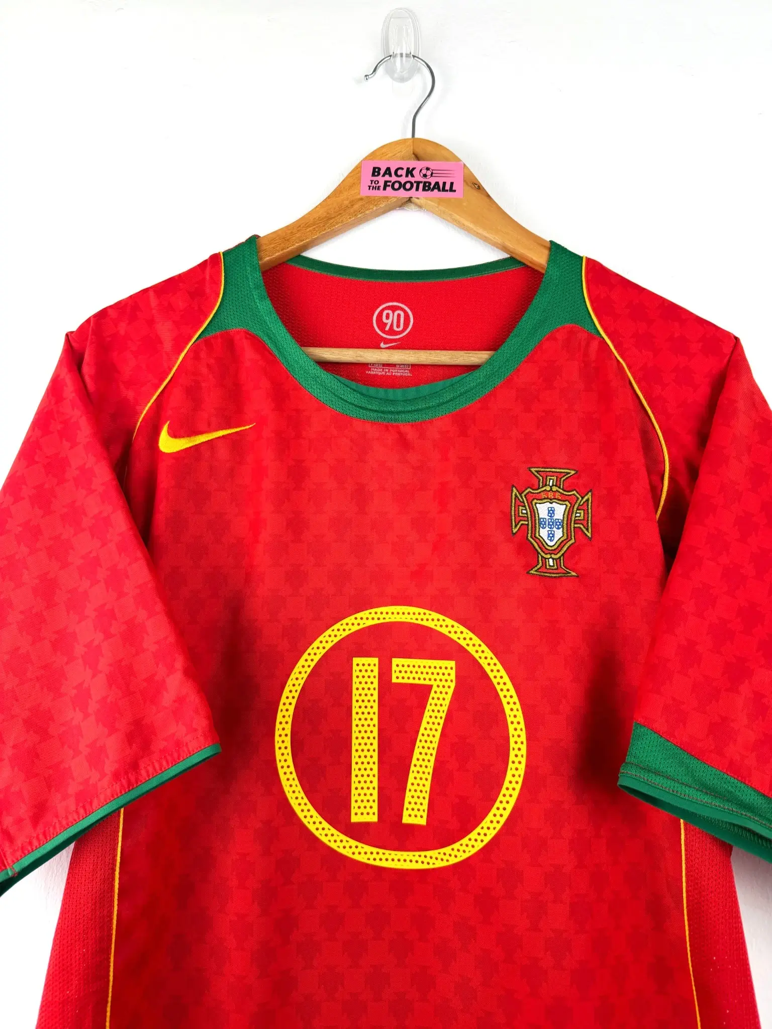 maillot vintage domicile Portugal 2004 floqué C. Ronaldo #17